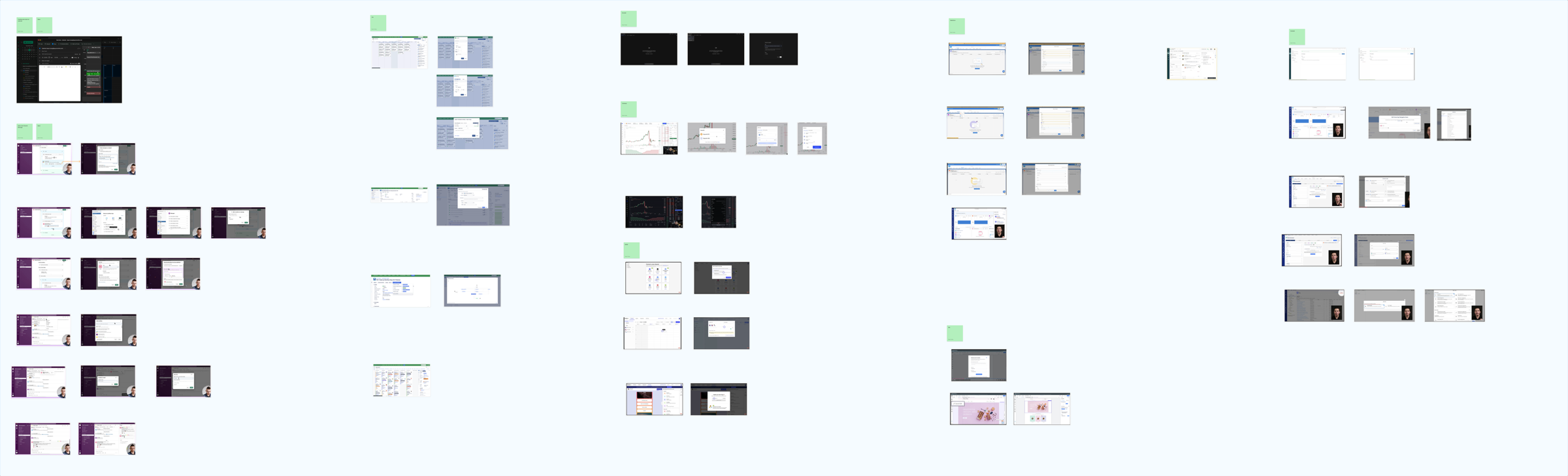 Reference board of modal use cases reviewed before testing