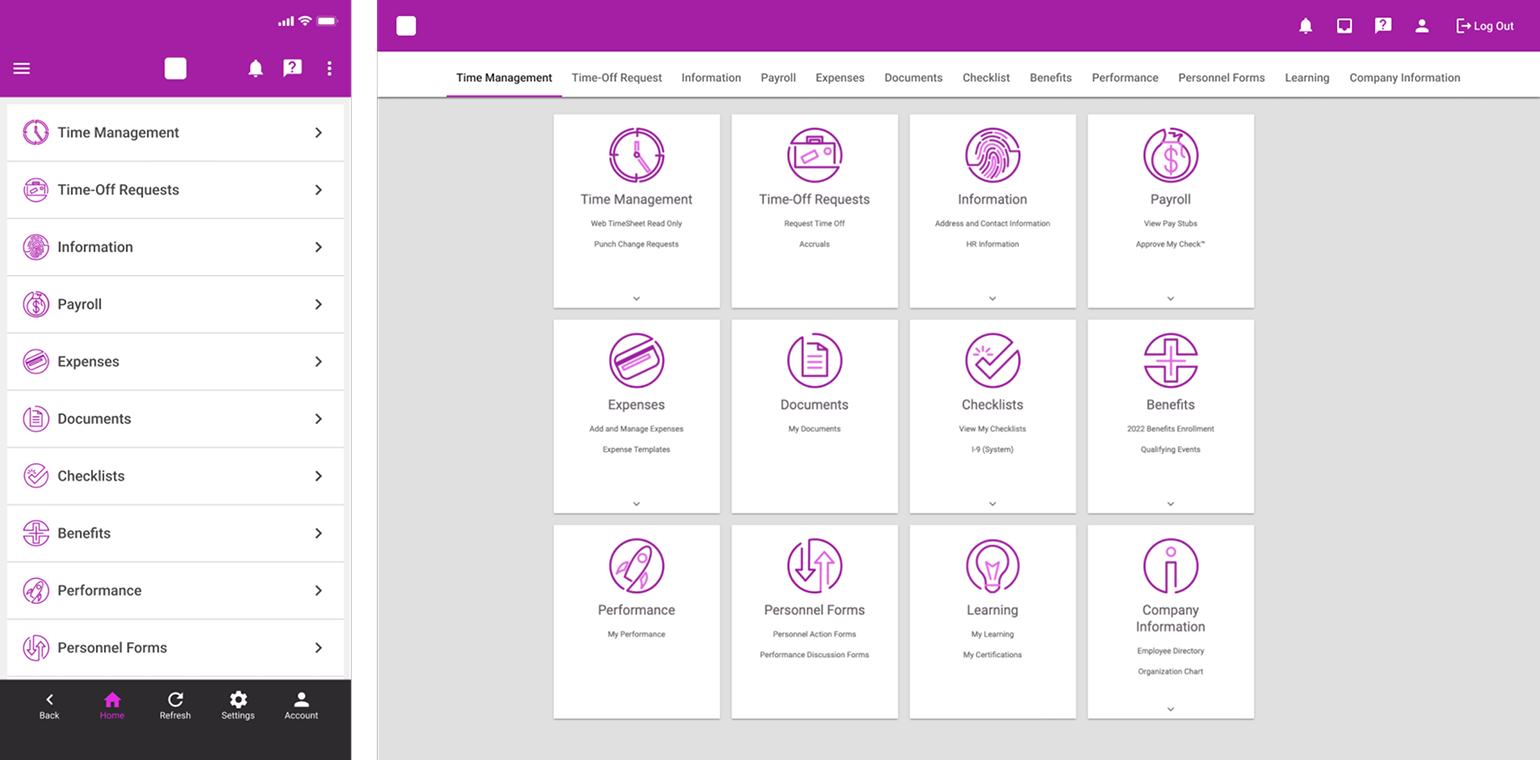 Earlier dashboard design across mobile and desktop