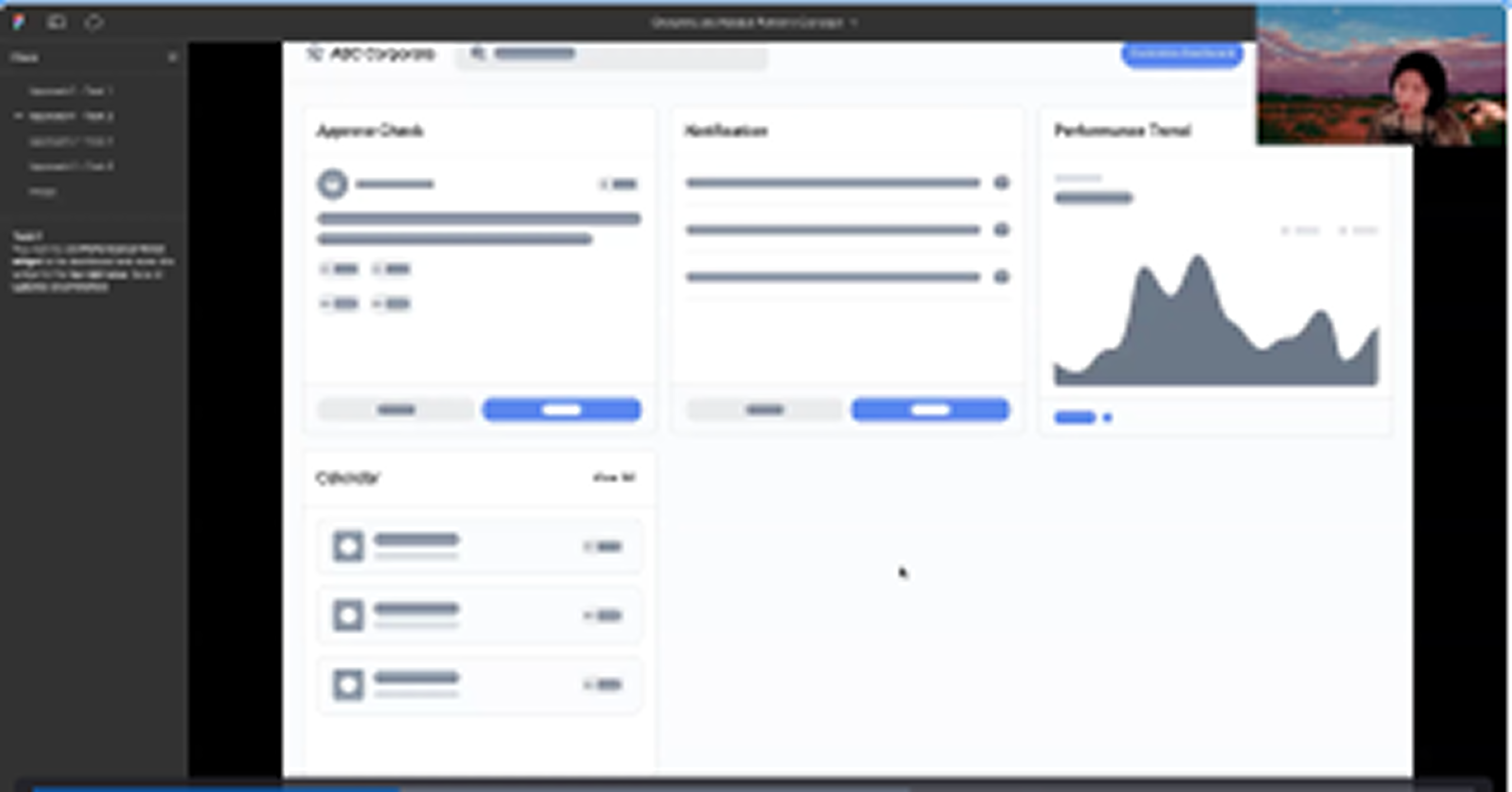 A second usability testing session showing widget customization