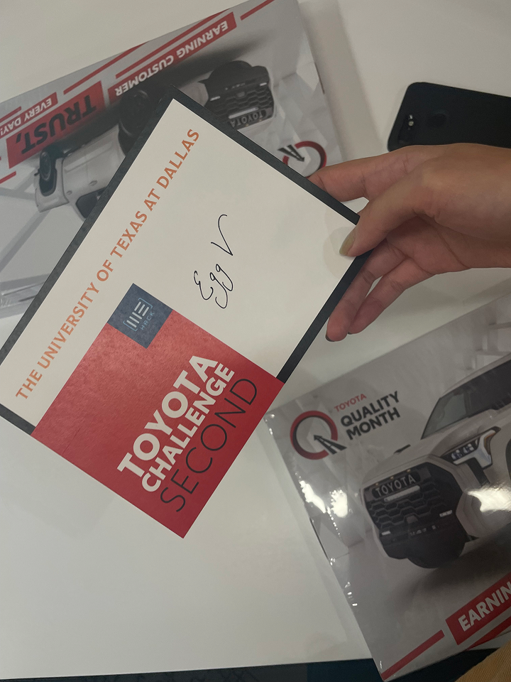 EggV's second-place Toyota Challenge award